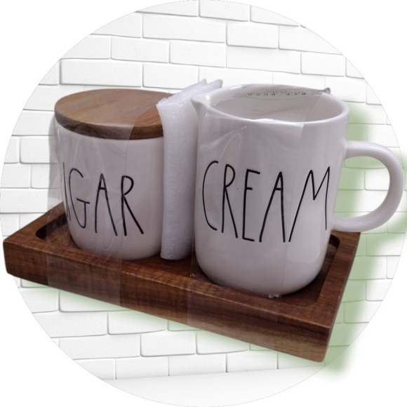 New RAE DUNN 3pc Sugar And Creamer Set with Base- NEW - Picture 6 of 6